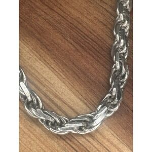 Italian Sterling Silver 21.1 Gram Rope Necklace 18"